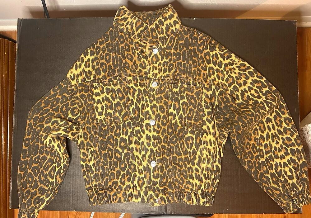 JustAlwart Leopard Print Jacket Women's S Button Front Pockets Long Sleeve